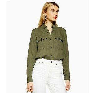 Topshop Double Pocket Utility Shirt